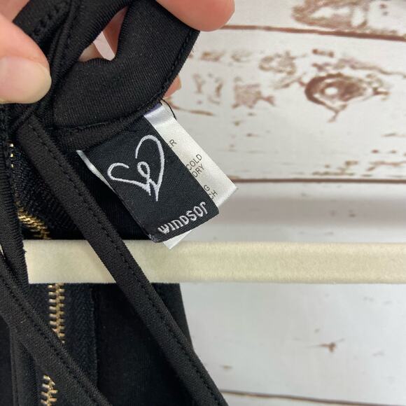 Windsor M Black Strappy Sweetheart High Halter Neck Racerback Bodycon Mini Dress - Picture 7 of 8